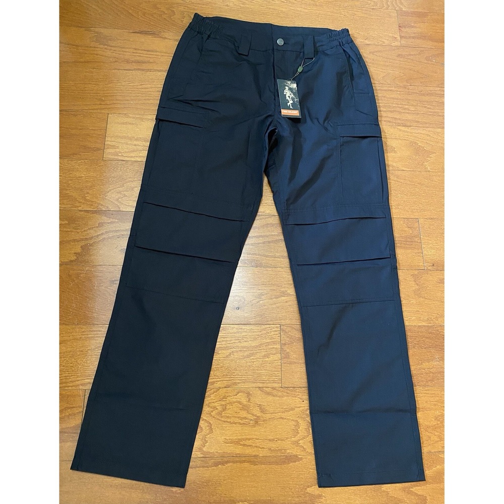 Free Soldier Tactical Cargo Pants Men's 34x32 Black Ripstop Outdoor Hiking NWT